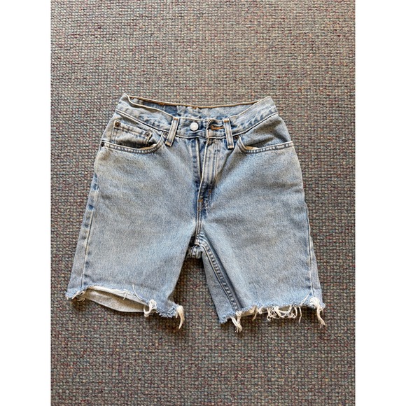 Levi's Pants - Levis 512 Vintage 90s USA High Waisted Cutoff Denim Shorts Light Wash 25" Faded